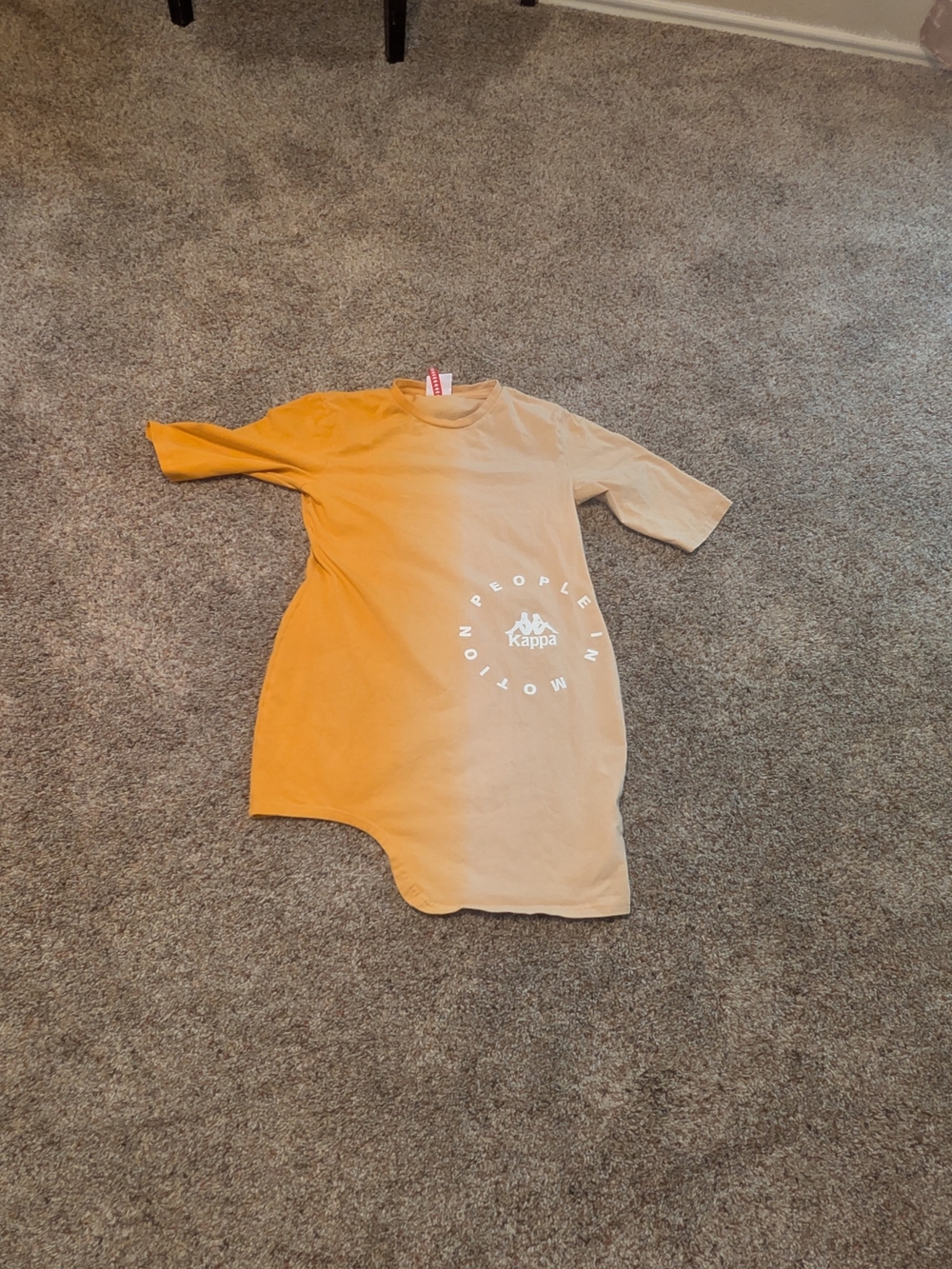 Women’s Kappa Asymmetric Yellow Ombre People In Motion T-Shirt Size XL
